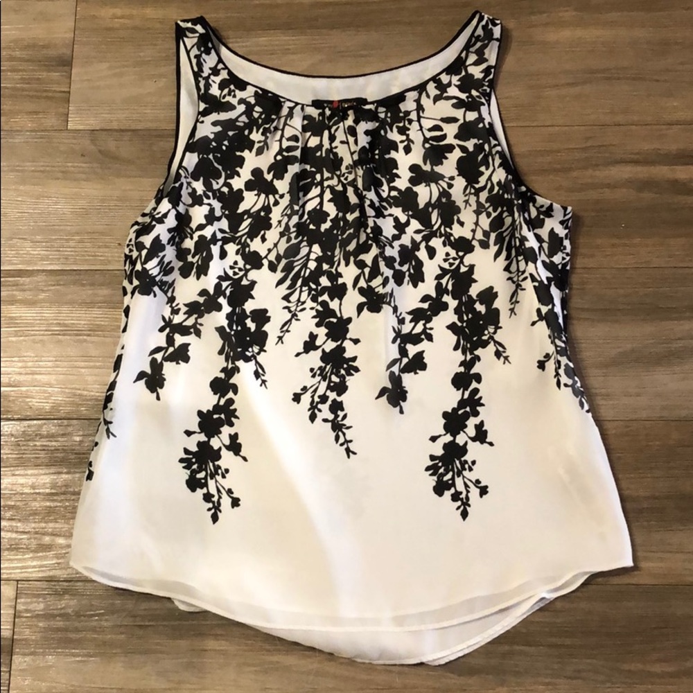 White House Black Market floral shell blouse.